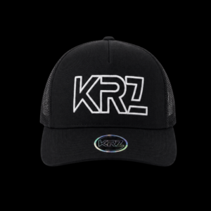 KRZ Black Trucker Cap with White Embroidered Outline Logo