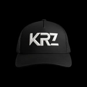 Black Hat With White 3D Raised Logo