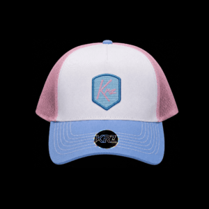 White / Pink & Blue Shield Hat