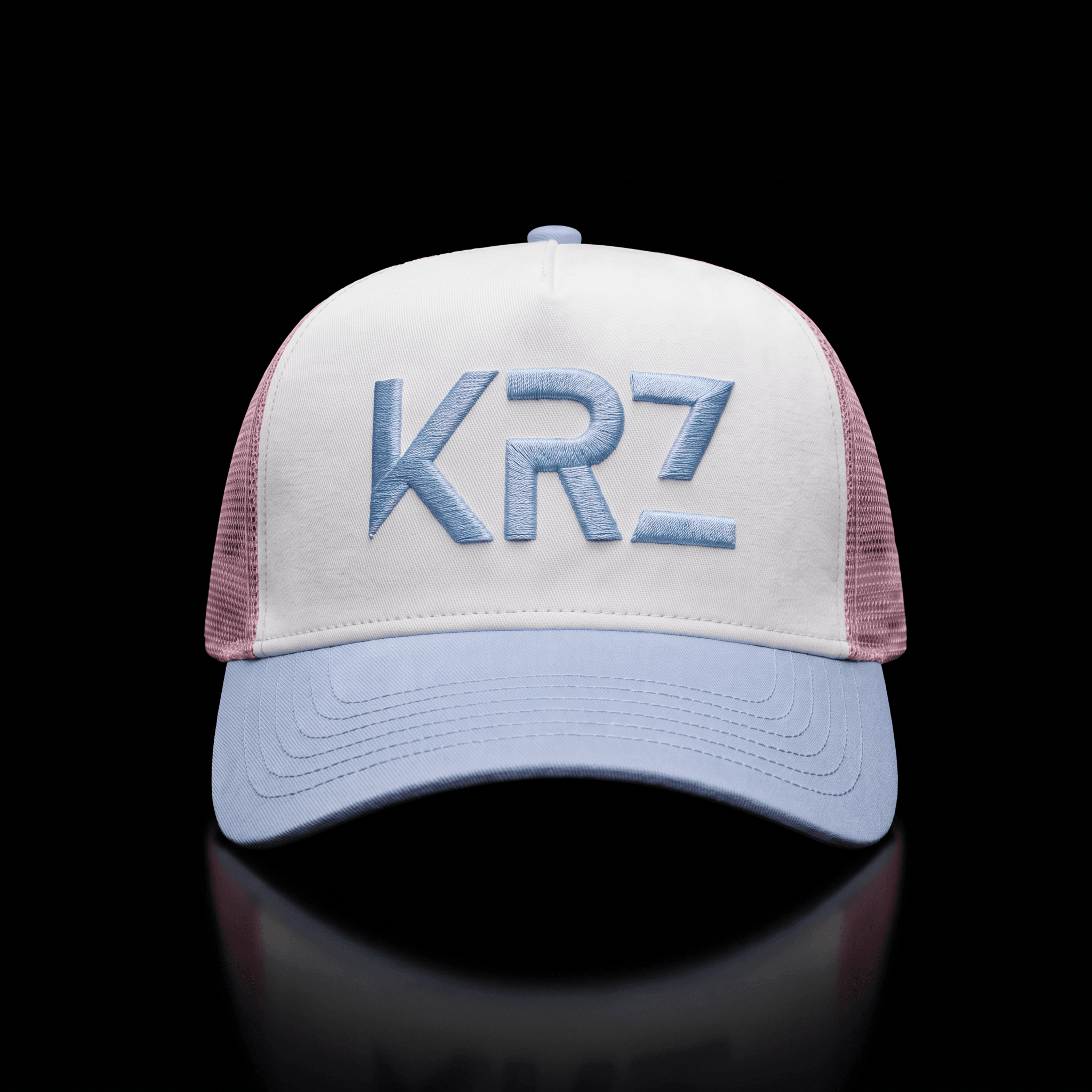 KRZ White Pink & Blue Trucker Cap - Limited Edition