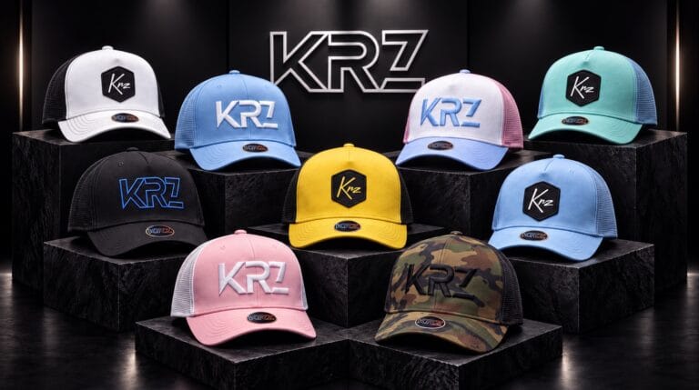 KRZ trucker caps in a selection of colours